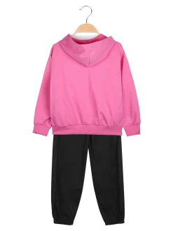 Lollitop Completo tuta da bambina 3 pezzi con cappuccio e zip - fucsia