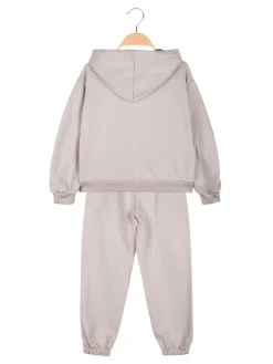 Lollitop Completo tuta 2 pezzi da bambina con cappuccio - beige