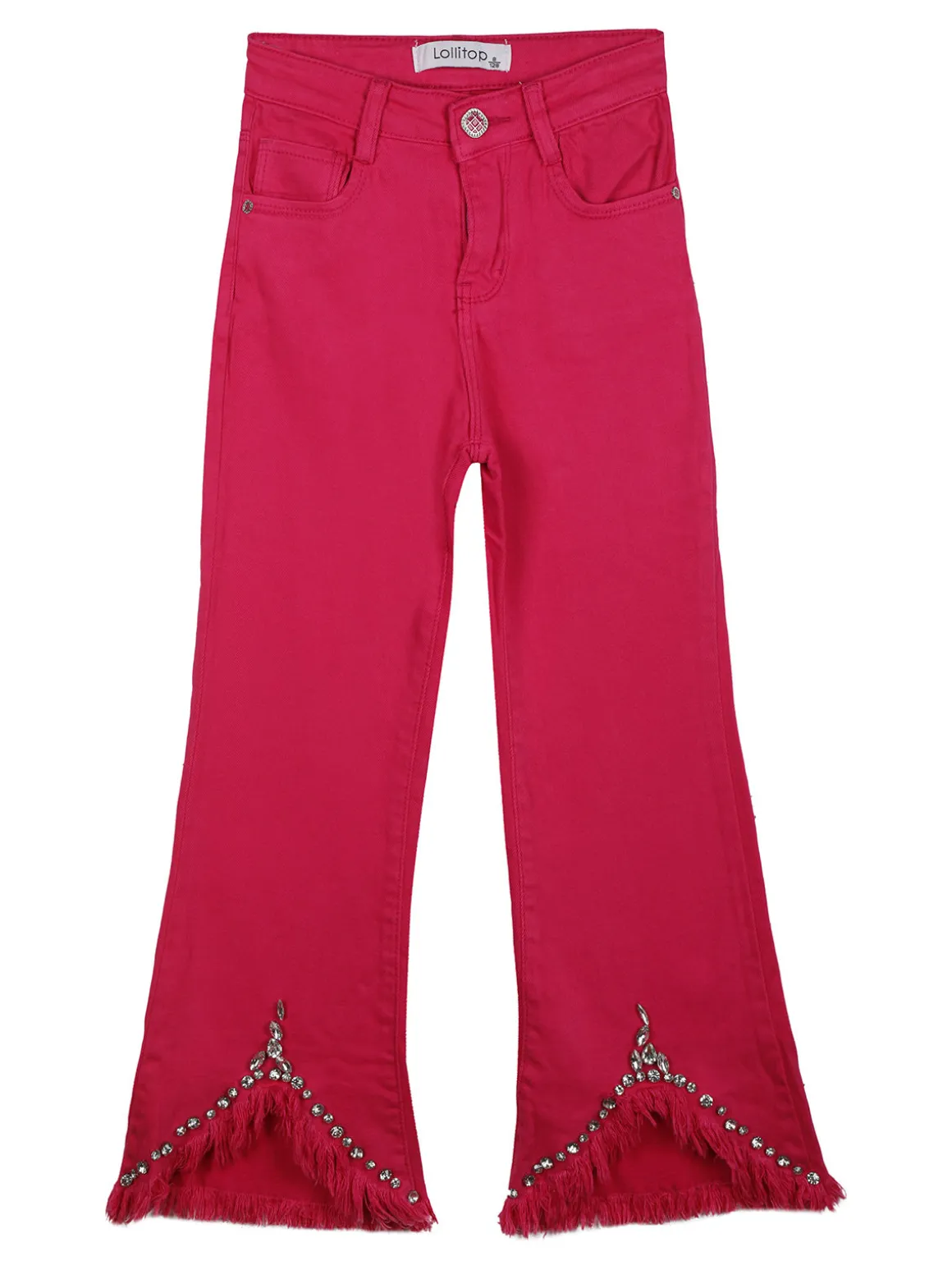 Lollitop Pantaloni da bambina a zampa con pietre