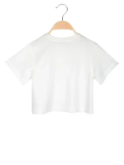 Lollitop T-shirt cropped da ragazza con strass