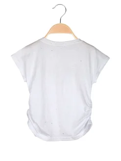 Lollitop T-shirt da ragazza con strass e dettaglio catena sullo scollo