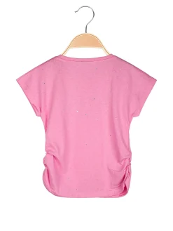 Lollitop T-shirt da ragazza con strass e dettaglio catena sullo scollo