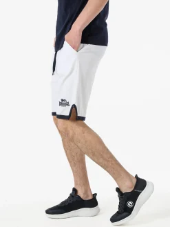 Lonsdale Bermuda sportivi da uomo in cotone con logo - bianco