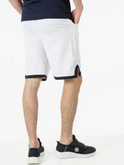 Lonsdale Bermuda sportivi da uomo in cotone con logo - bianco