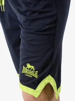Lonsdale Bermuda sportivi da uomo in cotone con logo - blu scuro