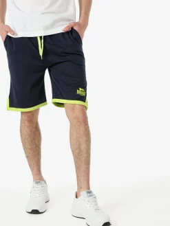 Lonsdale Bermuda sportivi da uomo in cotone con logo - blu scuro