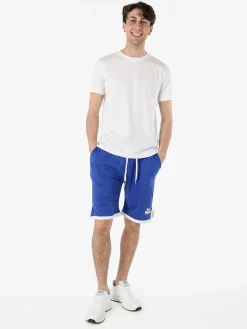Lonsdale Bermuda sportivi da uomo in cotone con logo - blu