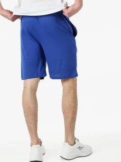 Lonsdale Bermuda sportivi da uomo in misto cotone con coulisse e logo - blu