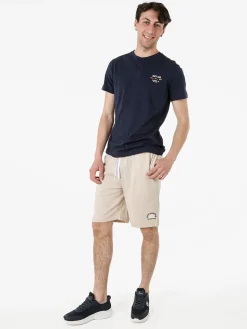 Lonsdale Bermuda sportivi da uomo con logo e coulisse - naturale
