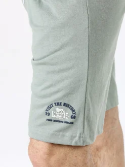 Lonsdale Bermuda sportivi da uomo con logo e coulisse - pistacchio