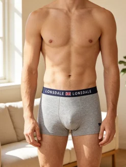 Lonsdale Boxer da uomo in cotone tinta unita