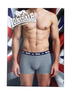 Lonsdale Boxer da uomo in cotone a righe - grigio