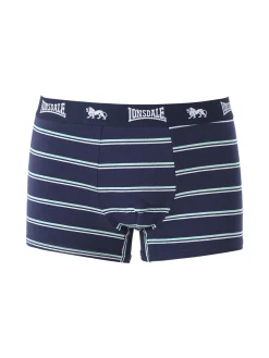 Lonsdale Boxer da uomo in cotone a righe - blu scuro