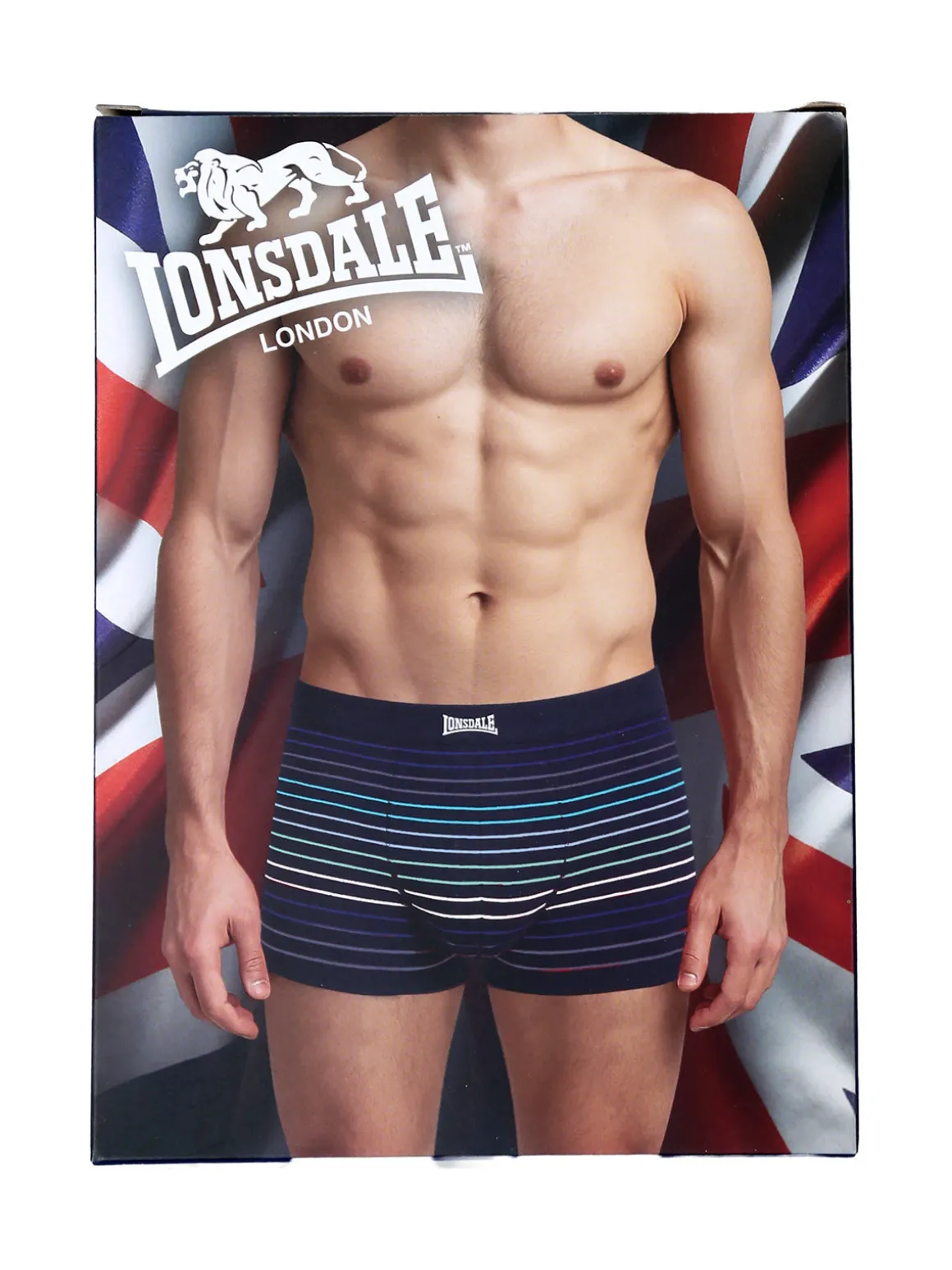 Lonsdale Boxer rigati da uomo in cotone - grigio