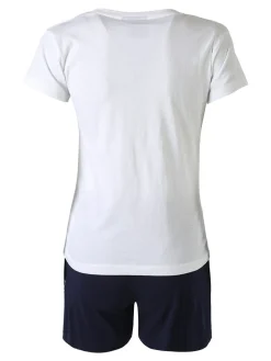 Lonsdale Completo corto da donna in cotone - bianco