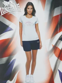 Lonsdale Completo corto da donna in cotone - bianco