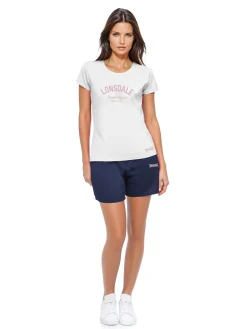 Lonsdale Completo corto da donna in cotone - bianco