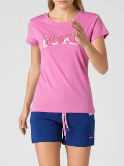 Lonsdale Completo corto da donna in cotone - rosa