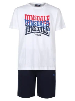 Lonsdale Completo corto da uomo in cotone con scritte