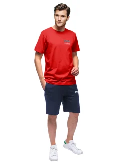 Lonsdale Completo corto da uomo in cotone - rosso