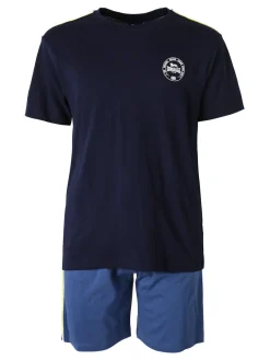 Lonsdale Completo corto da uomo in cotone - blu scuro