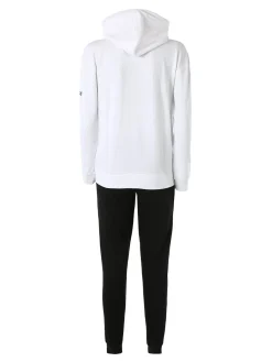 Lonsdale Completo tuta da donna con cappuccio e zip - bianco