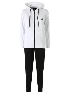 Lonsdale Completo tuta da donna con cappuccio e zip - bianco