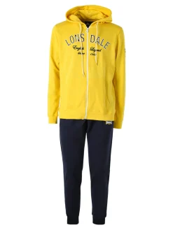 Lonsdale Completo tuta da uomo full zip con cappuccio - giallo
