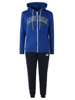 Lonsdale Completo tuta da uomo 2 pezzi con cappuccio e zip - blu