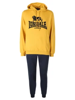 Lonsdale Completo tuta da uomo 2 pezzi con cappuccio - senape
