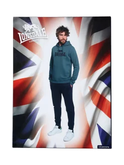 Lonsdale Completo tuta da uomo 2 pezzi con cappuccio - senape