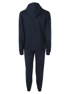 Lonsdale Completo tuta da uomo con cappuccio e zip con stampa logo - blu scuro