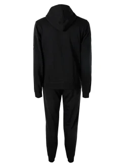 Lonsdale Completo tuta da uomo con cappuccio e zip con stampa logo - nero