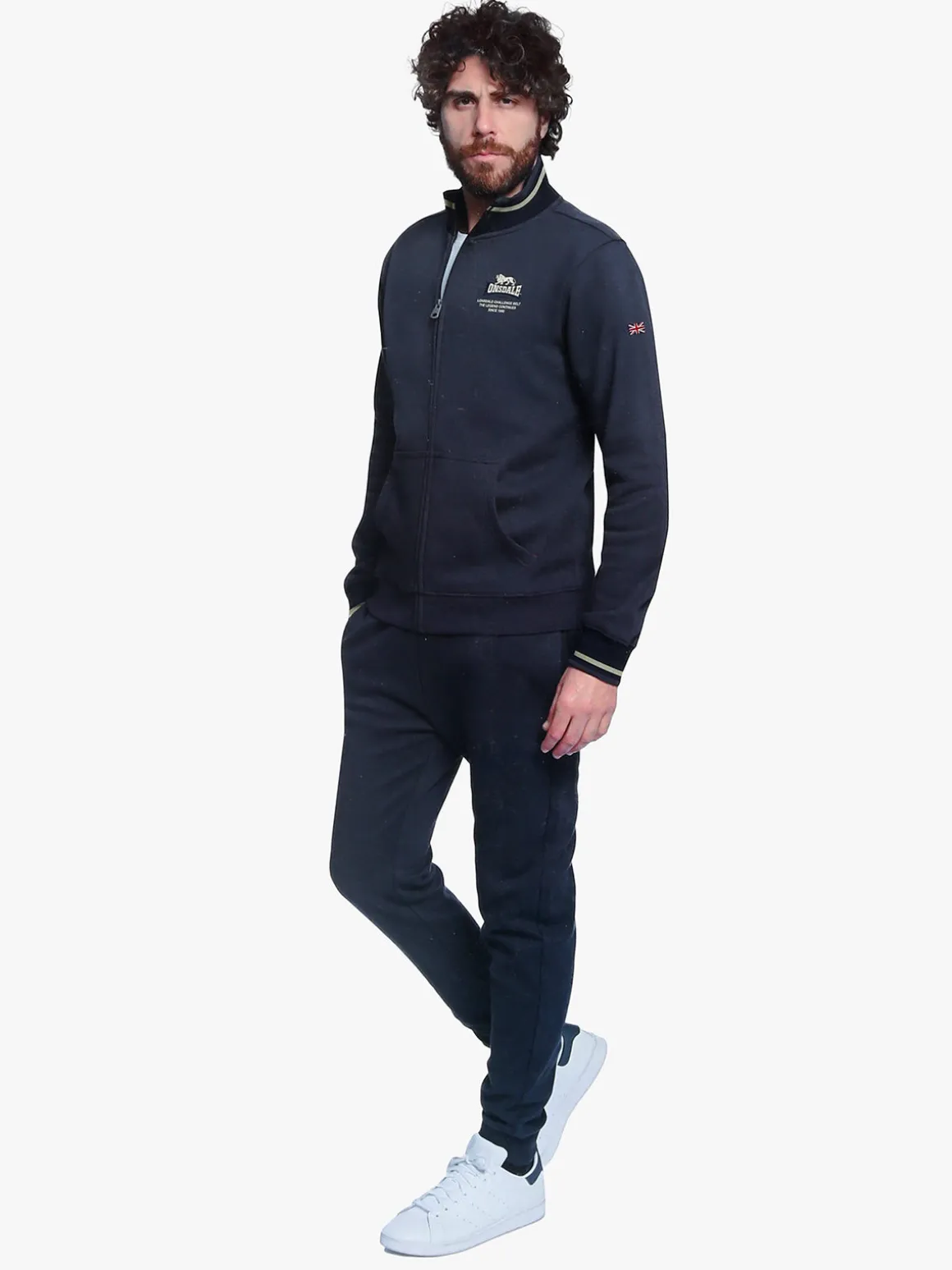 Lonsdale Completo tuta da uomo 2 pezzi con zip intera - nero