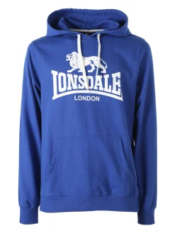 Lonsdale Felpa da uomo con cappuccio e logo - blu scuro