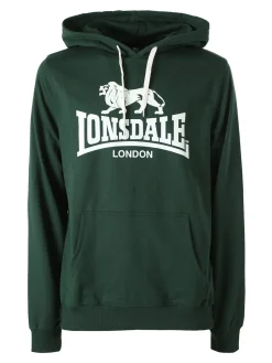 Lonsdale Felpa da uomo con cappuccio e logo - verde