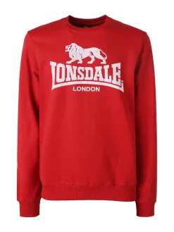 Lonsdale Felpa girocollo da uomo con logo - rosso