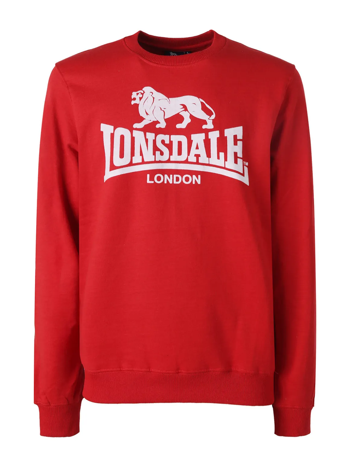 Lonsdale Felpa girocollo da uomo con logo - rosso