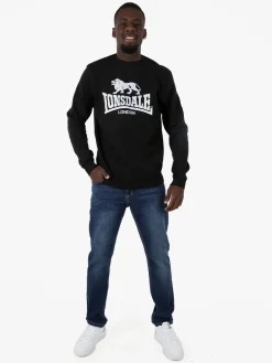 Lonsdale Felpa girocollo da uomo con logo - nero