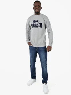 Lonsdale Felpa girocollo da uomo con logo - grigio