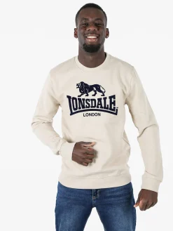 Lonsdale Felpa girocollo da uomo con logo - beige