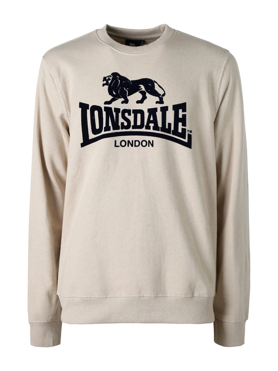 Lonsdale Felpa girocollo da uomo con logo - beige
