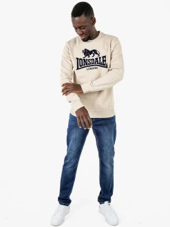 Lonsdale Felpa girocollo da uomo con logo - beige