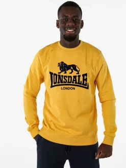 Lonsdale Felpa girocollo da uomo con logo - giallo