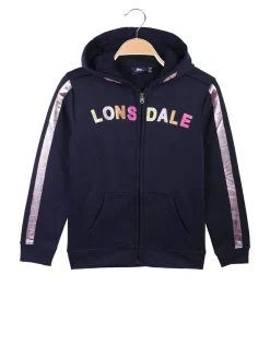 Lonsdale Felpa pesante da bambina con cappuccio e zip