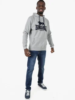 Lonsdale Felpa sportiva da uomo con cappuccio e zip - beige