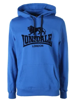 Lonsdale Felpa sportiva da uomo con cappuccio e logo - blu