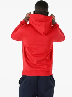Lonsdale Felpa sportiva da uomo con cappuccio e logo - rosso