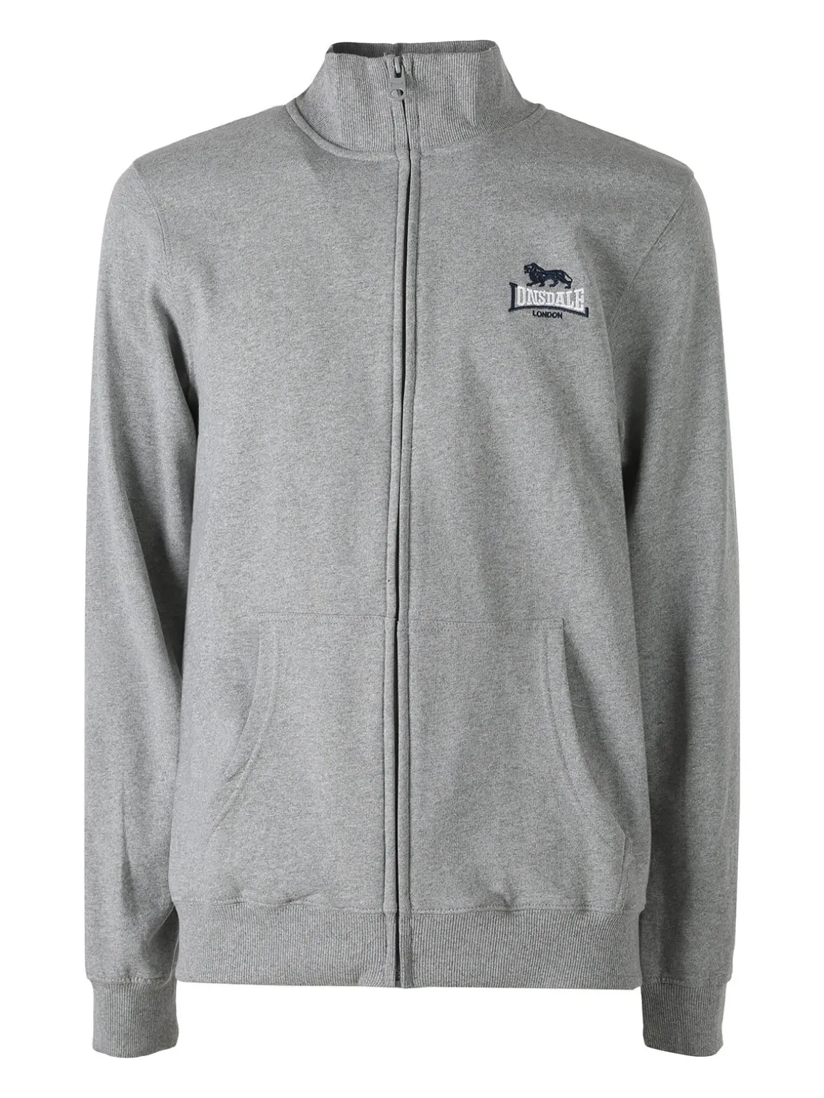 Lonsdale Felpa sportiva da uomo con zip intera - grigio