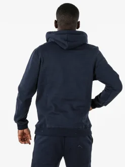 Lonsdale Felpa sportiva da uomo con cappuccio e logo - blu scuro